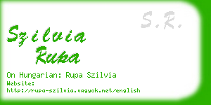szilvia rupa business card